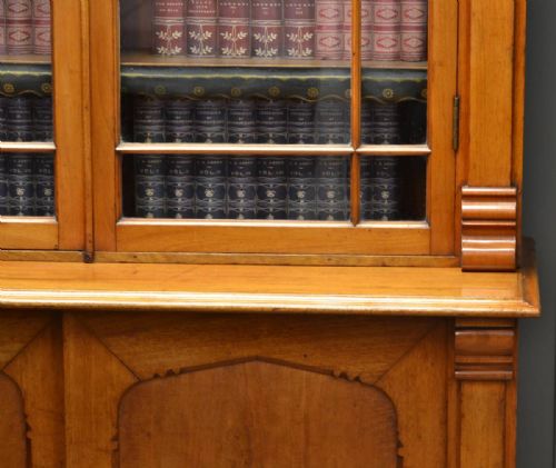 fig 2. Superb Quality Walnut Arts & Crafts Antique Glazed Bookcase.