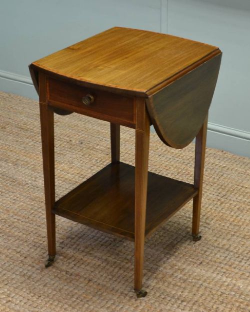 Small Antique Edwardian Inlaid Mahogany Pembroke / Occasional Table.