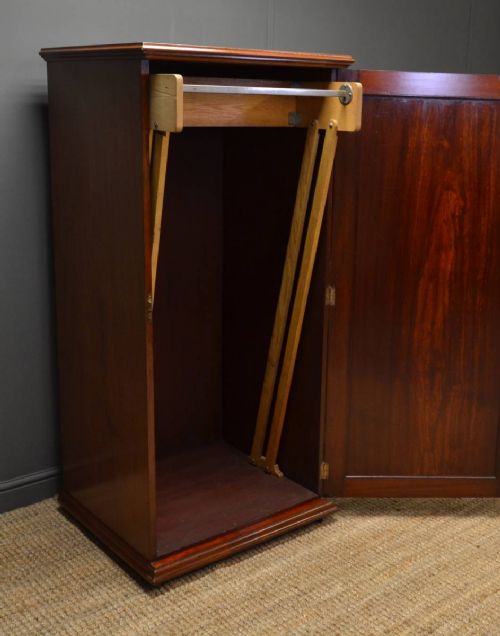 fig 2. Quality Solid Walnut Small Antique Edwardian Wardrobe.