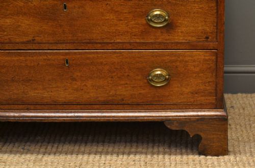 fig 1. Quality Georgian Oak Antique Bureau with Mahogany Cross Banding.