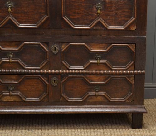 fig 1. Early 18th Century Period Oak Antique Chest.