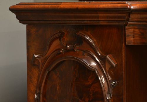 fig 2. Large, Superb Quality Victorian Flamed Mahogany Antique Sideboard.