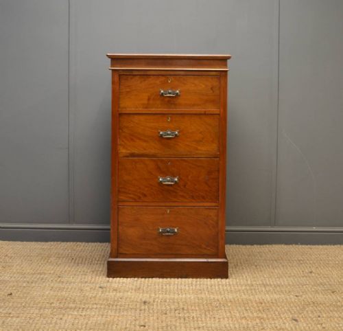 Unusual Tall Slim Victorian Walnut Antique Chest of Drawers.