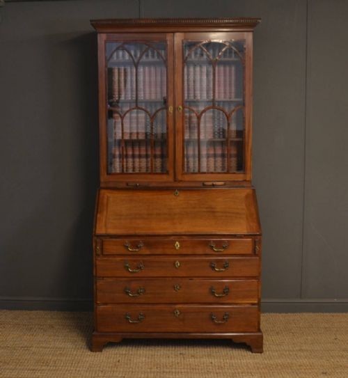 Quality, Mid Georgian, Antique Mahogany Bureau Bookcase.