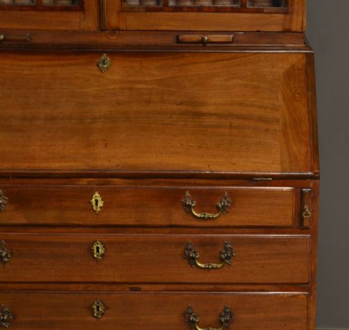 fig 2. Quality, Mid Georgian, Antique Mahogany Bureau Bookcase.