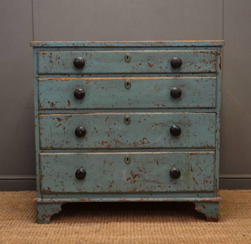 Rustic, Painted Georgian Antique Chest of Drawers.
