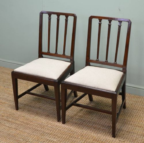 Pair of Antique Georgian Mahogany Side Chairs.