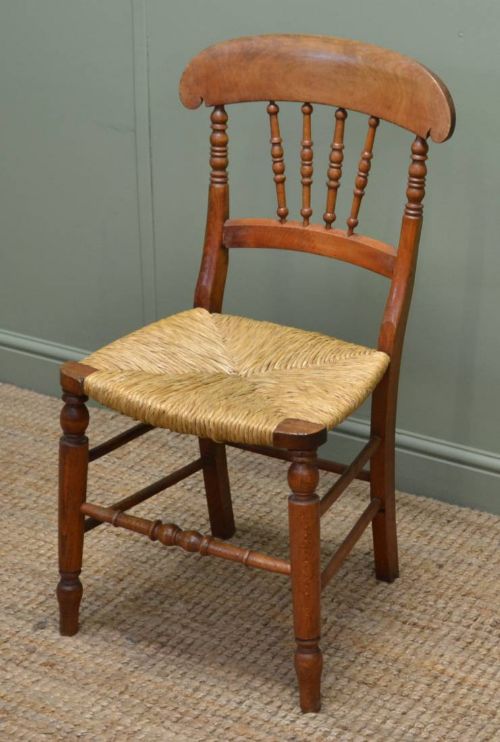 fig 1. Set of Eight Charming Antique Country Chairs.