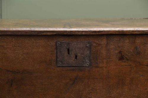 fig 1. Rare Antique 17th Century Six Plank Oak Coffer.