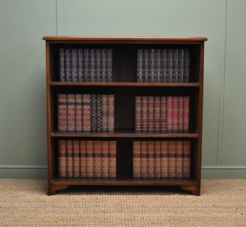 Victorian Walnut Antique Open Bookcase.