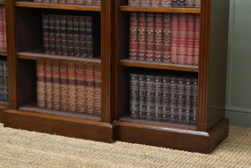 fig 1. Victorian Break-Fronted Antique Open Bookcase.