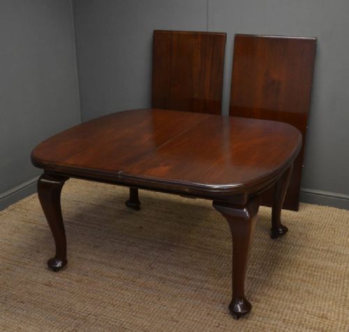 fig 1. Edwardian Walnut Antique Extending Wind Out Dining Table.