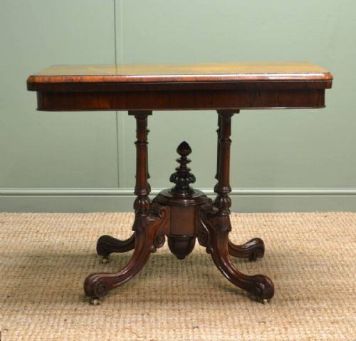 Unusual Victorian, Figured Rosewood, Antique Card / Games Table.