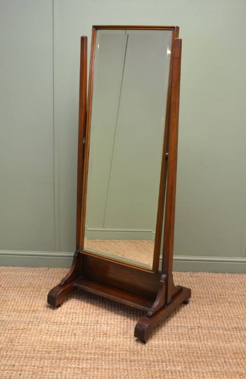 fig 1. Mahogany Antique Cheval Mirror