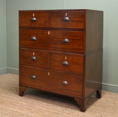 Antique Victorian Mahogany Campaign Chest