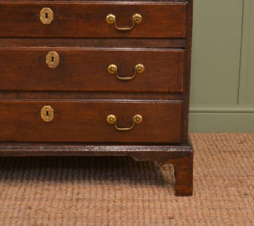 fig 1. Early Georgian Oak Country Antique Bureau.