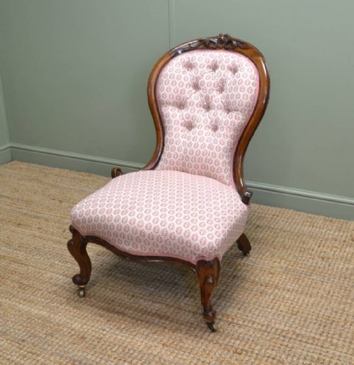 Victorian Walnut Antique Side Chair / Nursing Chair