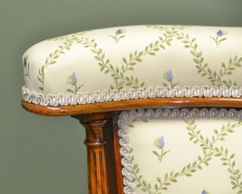 fig 2. Quality Victorian Walnut Small Upholstered Antique Chair
