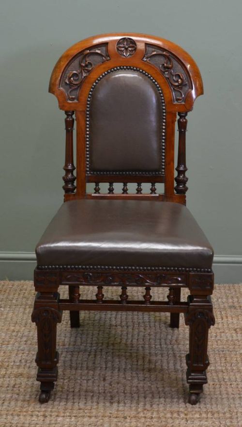 fig 1. Superb Set of Eight Victorian Antique Walnut Dining Chairs