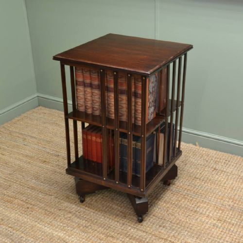 Early 1900'S Mahogany, Arts & Crafts Influenced, Revolving Bookcase