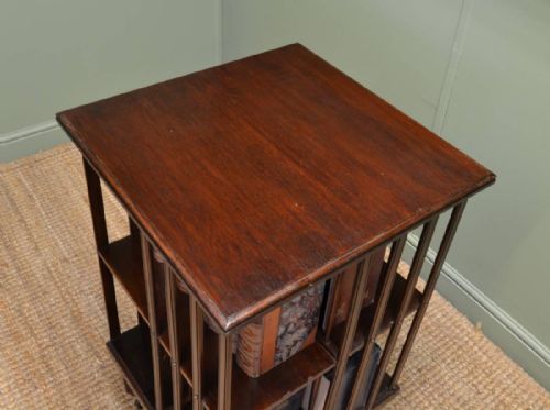 fig 1. Early 1900's Mahogany, Arts & Crafts Influenced, Revolving Bookcase