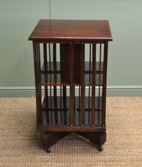 fig 2. Early 1900's Mahogany, Arts & Crafts Influenced, Revolving Bookcase