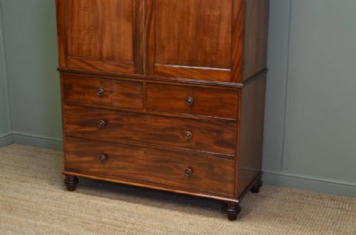 fig 1. Superb Quality Regency Mahogany Antique Linen Press
