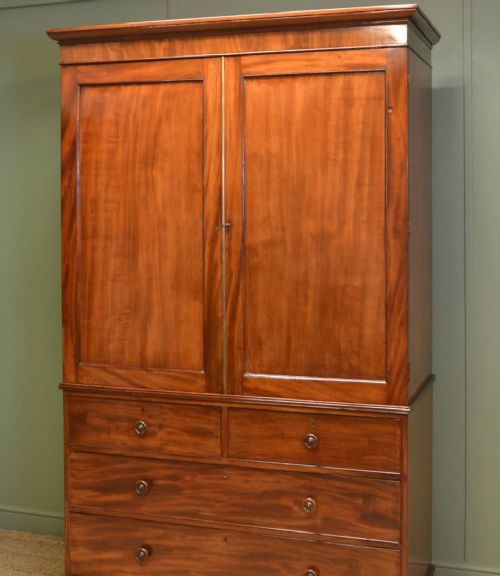fig 3. Superb Quality Regency Mahogany Antique Linen Press