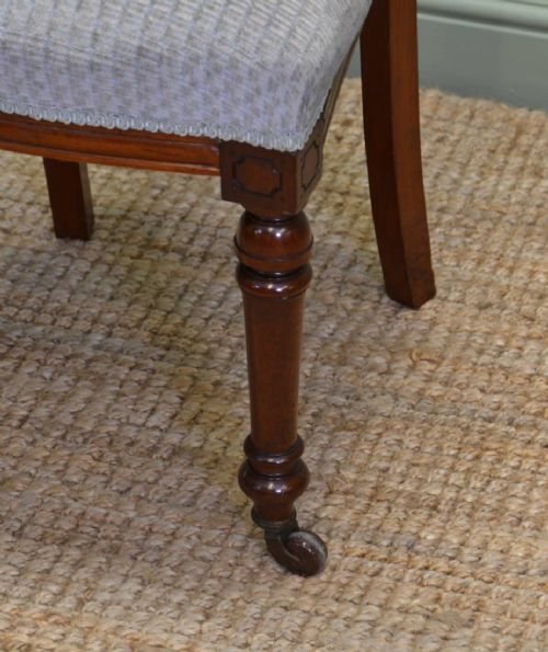 fig 2. Set of Six Victorian Walnut Antique Dining Chairs.