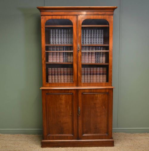 Quality Victorian 'Slimline' Antique Mahogany Bookcase