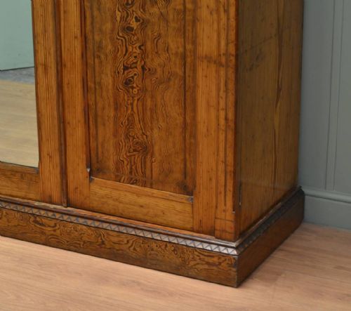 fig 1. Arts & Crafts Pitch Pine Antique Victorian Triple Wardrobe