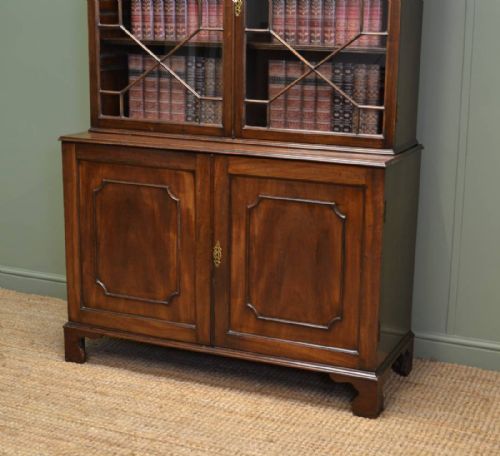 fig 1. Victorian Mahogany Antique Bookcase with Small Proportions