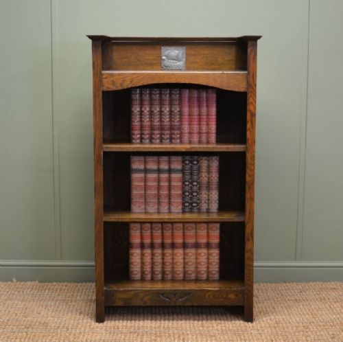 Small Arts & Crafts Antique Oak Open Bookcase