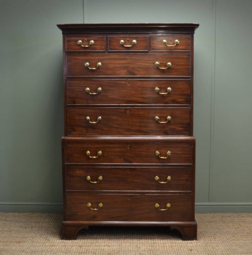 Magnificent Quality Georgian Mahogany Antique Chest on Chest