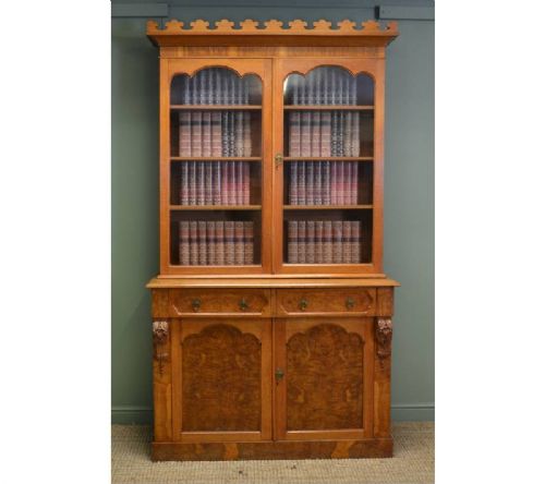 Rare Pollard Oak Arts & Crafts Antique Victorian Bookcase.