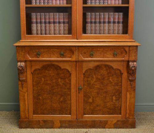fig 2. Rare Pollard Oak Arts & Crafts Antique Victorian Bookcase.