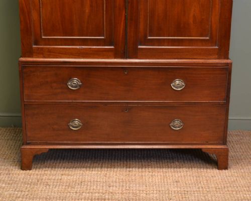fig 1. Georgian Mahogany Antique Linen Press of Small Proportions