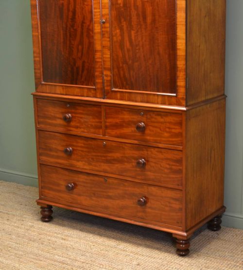 fig 1. Early Victorian, Rich Mahogany, Antique Linen Press