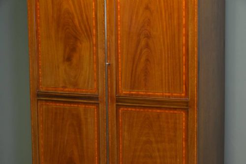 fig 2. Large Edwardian Inlaid Mahogany Antique Double Wardrobe