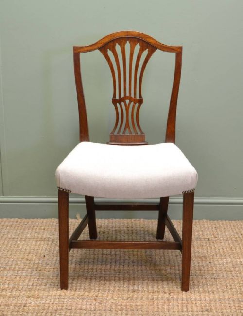 fig 1. Set of Six Georgian Mahogany Hepplewhite Design Antique Dining Chairs