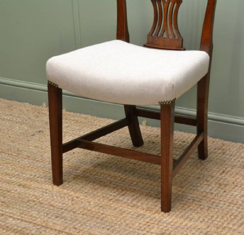 fig 2. Set of Six Georgian Mahogany Hepplewhite Design Antique Dining Chairs
