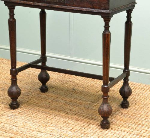 fig 1. Early 18th Century Period Oak Antique Bible Box on Stand.
