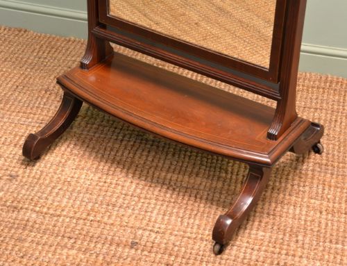 fig 1. Elegant Victorian Mahogany Antique Cheval Mirror.