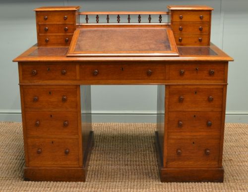 fig 1. Quality Victorian Oak Antique Dickens Desk.