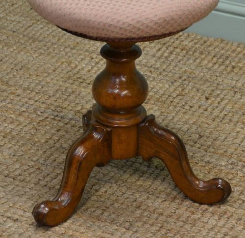 fig 1. Antique Victorian Mahogany Adjustable Piano Stool.