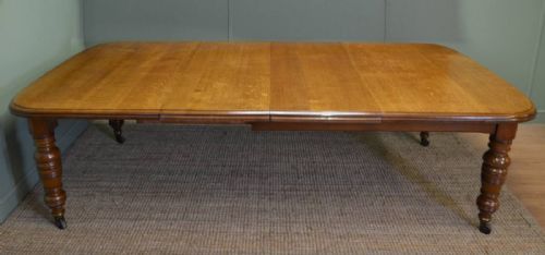 Large Golden Oak Victorian Antique Dining Table