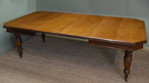 Antique Victorian Oak Extending Dining Table