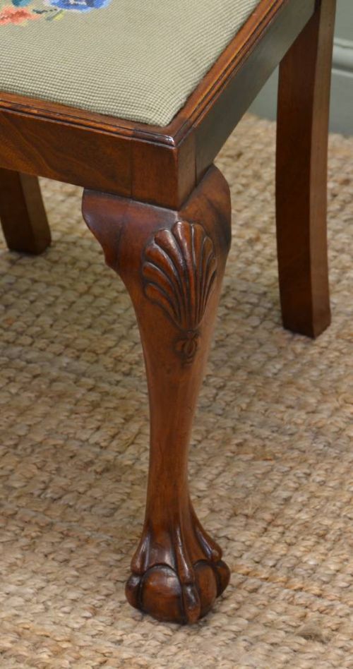 fig 2. Pair of Edwardian, Chippendale Style, Mahogany Antique Chairs