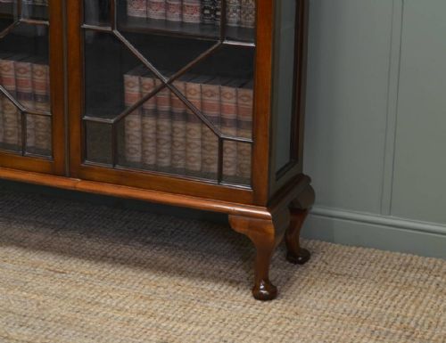 fig 1. Tall Victorian Walnut Antique Glazed Bookcase