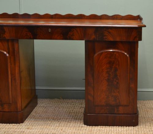 fig 1. Unusual Antique Victorian Flamed Mahogany Scottish Desk